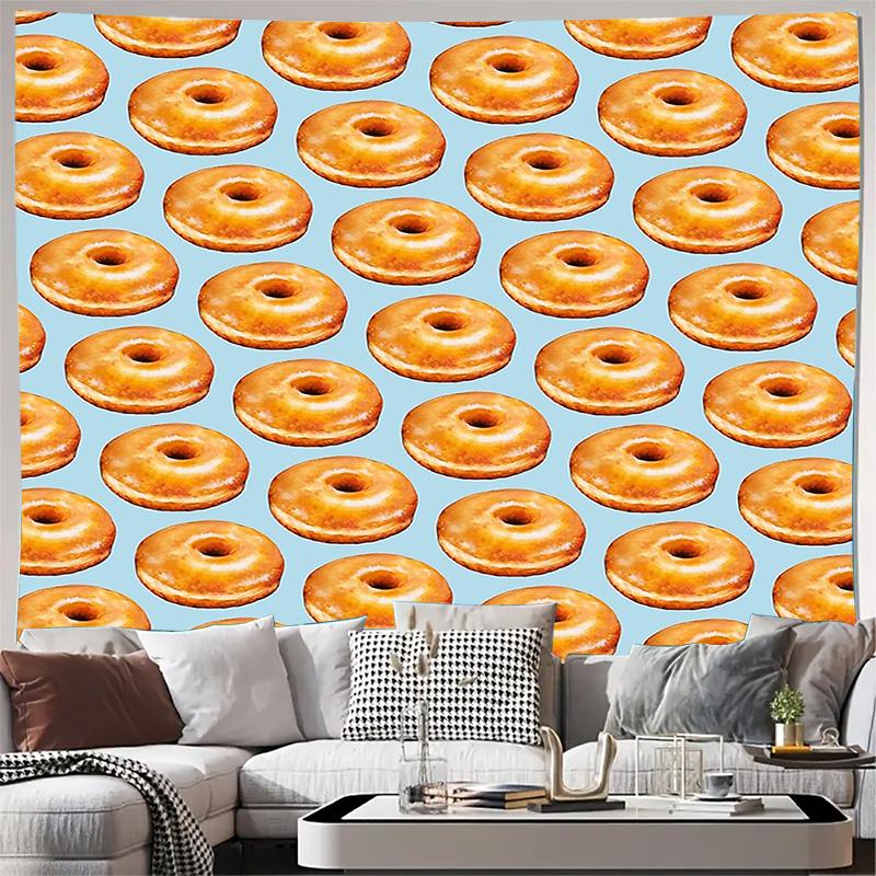 

Donut Wall Tapestry Aesthetic Room Decor Kitchen Backdrop Funny Foodie Dorm Wall Hanging Vintage Home Decor Gifts 74x94cm(29x37in)