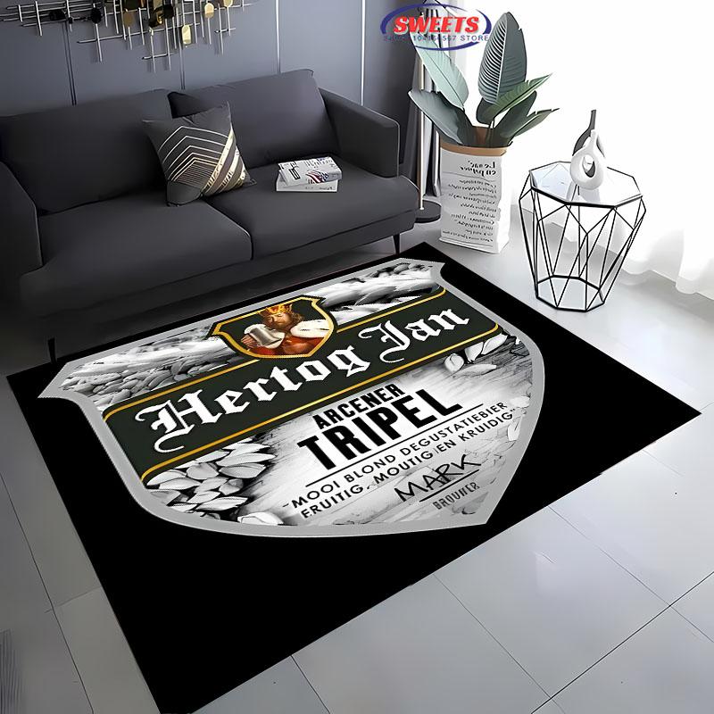 3D Printing H-Hertog Jan LOGO Large Carpet for Home Living Room  Kids Bedroom Mat Sofa Doormat Kitchen Floor Rug Anti-slip Decor