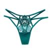 French Light Luxury Hollowed-out Thong Female Temptation Hot Diamond Embroidery Perspective Interwoven Thin Strap Sexy Underwear