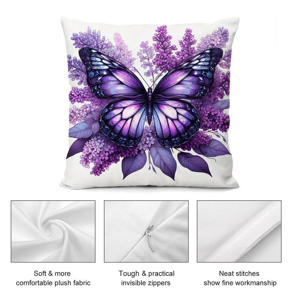 Watercolor butterfly Cushion Cover Soft Plush Fabric DoubleSided Printed Cushion Covers for All Seasons Modern HomeDecor Gift