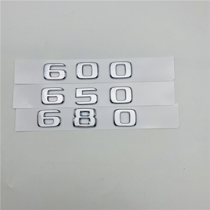 For BRABUS 400 450 460 480 500 550 560 580 600 650 700 800 850 880 900 Chrome Letters Number Trunk Emblem Logo
