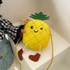 Cute Pineapple-Shaped Mini Shoulder Bag Fashionable Faux Leather Crossbody with Zipper Closure, Trendy Cartoon Design Small Crossbody Bag