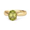 Peridot Classic Solitaire Ring - Sterling Silver Gold Vermeil