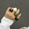 Ins Style Vintage Irregular Transparent Colored Resin Ring New Trend Boho Geometric Finger Rings Aesthetic Jewelry Accessories