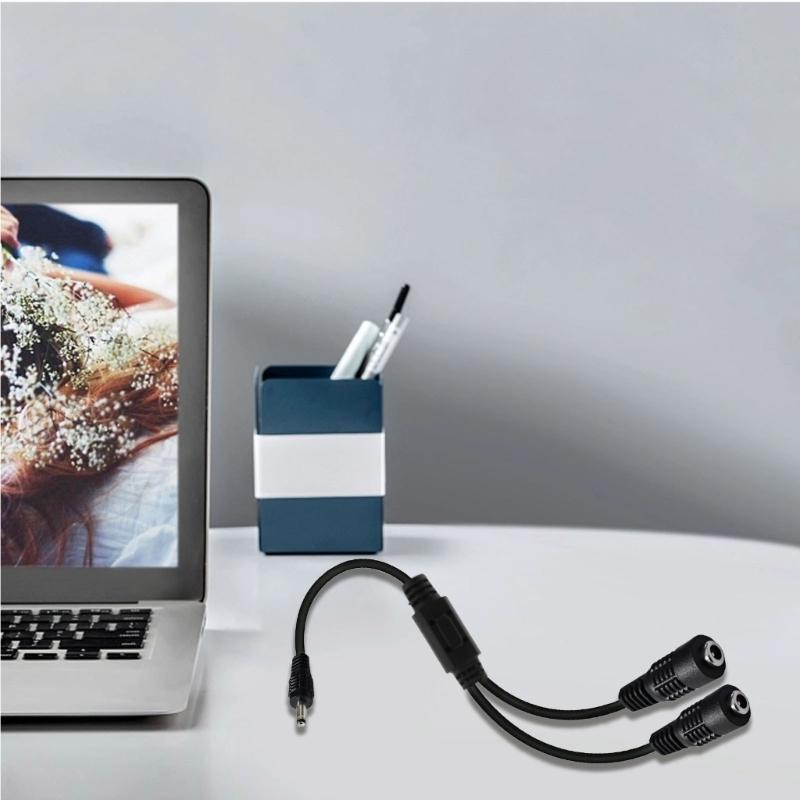 1 To 2 Way Power Splitter Cable 3.5mmx1.35mm 1 Male To 2 Female Adapter Cord for CCTV Camera LED Light Strips 35cm