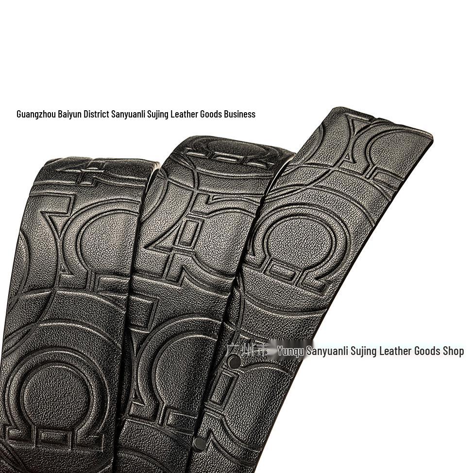 Мужской винтажный ремень из тисненой двухсторонней коровьей кожи с пряжкой 115cm (EU 100cm)