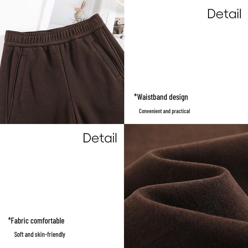 HSTYLE Women's Acetate Wool Lined Wide-Leg Pants