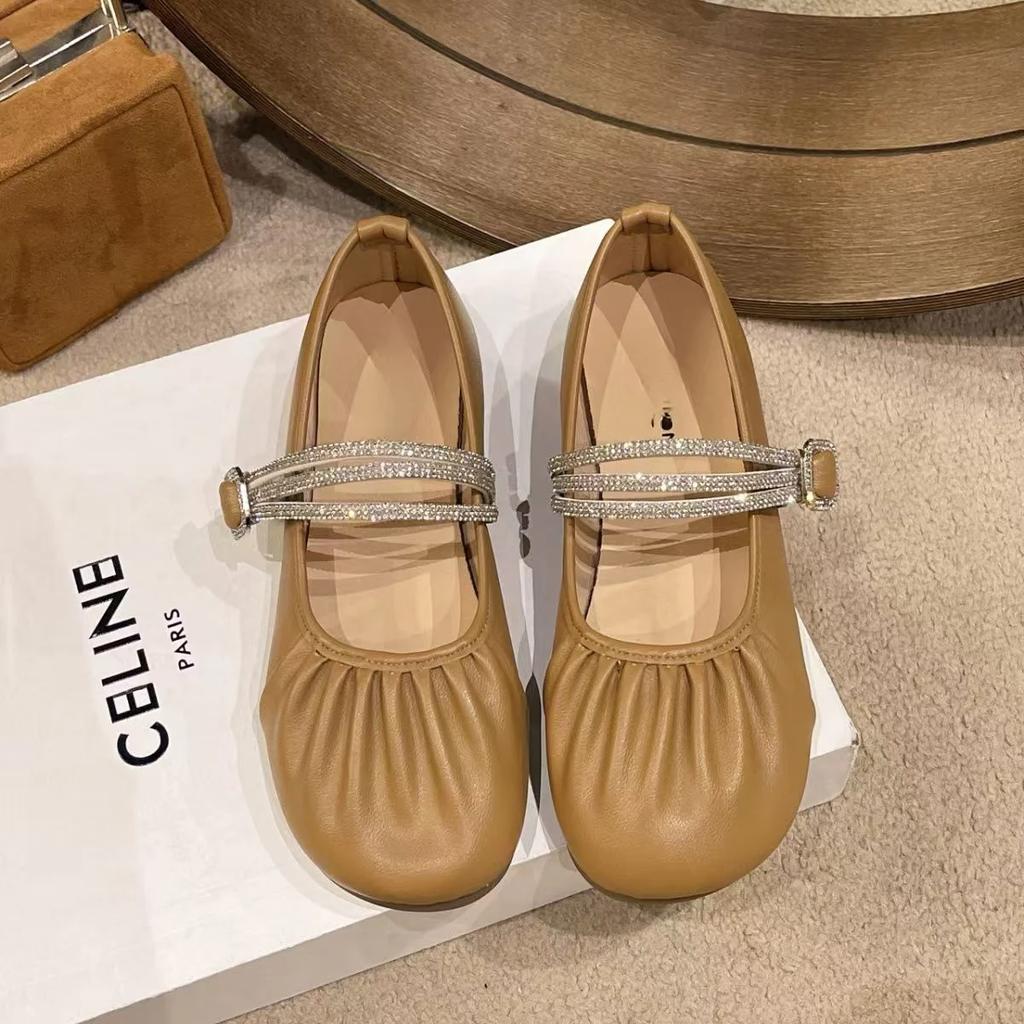 Fashion Spring and Autumn New Women High Quality Pu Flat Shoes Soft Round Toe Bread Shoes Casual Outdoor Women's Shoes