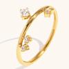 Dingran Fashion Latest Designs Gold Plated Stainless Steel Jewelry Crown Zircon Rings for Women