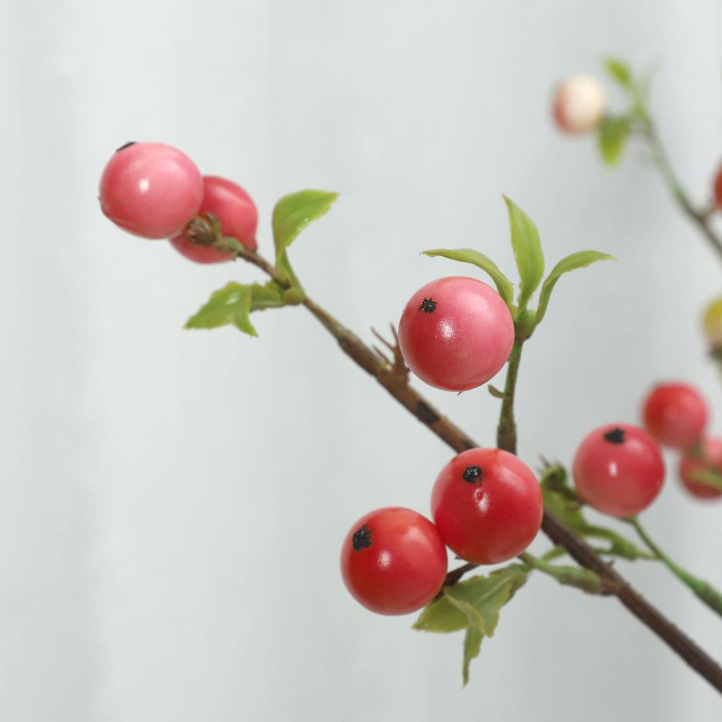 Artificial Flower Apple Branch, Home Decoration Fake Flower Plant Artificial Berry Branch