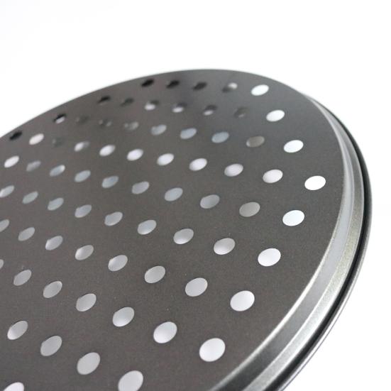28/32 cm Stahl Antihaft-Pizza-Backform Platte mit Loch Backgeschirr Backwerkzeug Verkauf Waren