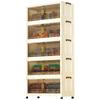 40-60cm Wide Transparent Foldable Double Door Floor Storage Cabinet with Multiple Layers