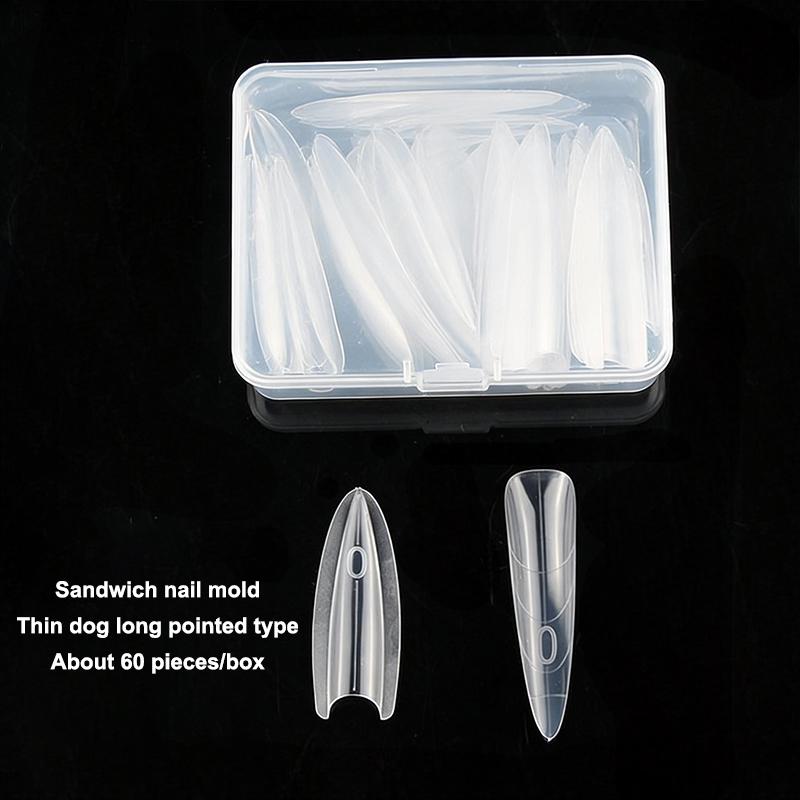 Original Sandwich Nails Dual Forms 60Pcs Nail Mold For Quick Salon Manicure Professional Use