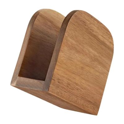Classic Wooden Napkin Holder Countertop Dining Table Decoration Standing Napkin Dispenser Tissue Box Kitchen