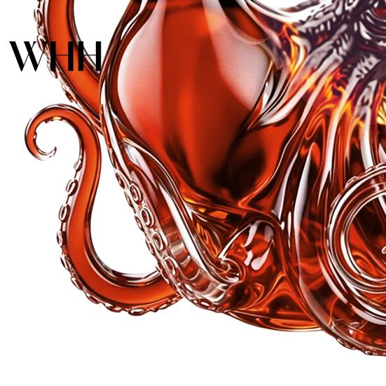 Nautical Spirits Bottle Octopus-Shaped Glass Decanter, 3D Artistic Borosilicate for Whiskey Wine Soda, Ocean Themed Bar Decor 350ml Decorative Liquid