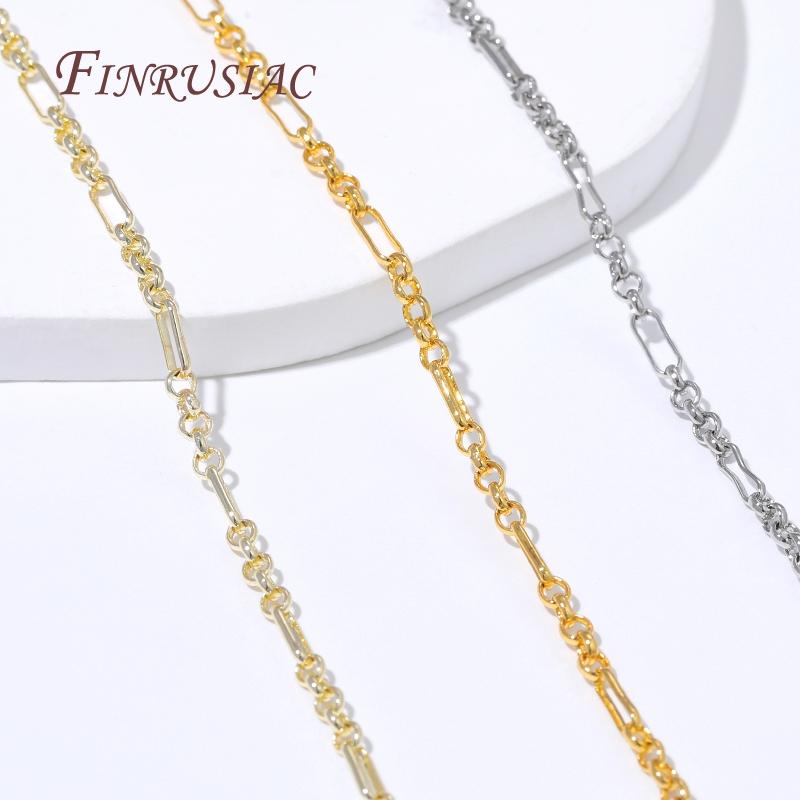 18K Gold Plated Rectangle Chains For Necklaces Bracelets DIY Jewelry Making Supplies,Decorative Needlework Chain Fittings