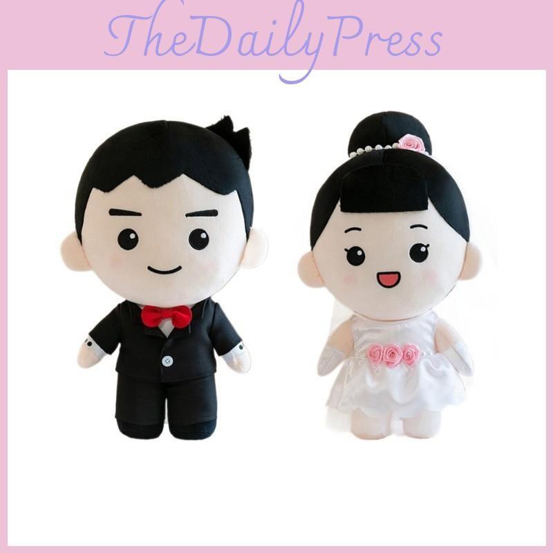 Groom Plush Bride Toys Couple Dolls Soft Short Romantic Home Decor Gift Children