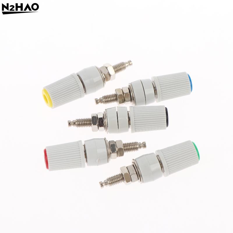 5Pcs High Current 5mm Banana Jack Socket, 30A M5x48 Type 4mm Amplifier Terminal Female Socket For Electronic Testing
