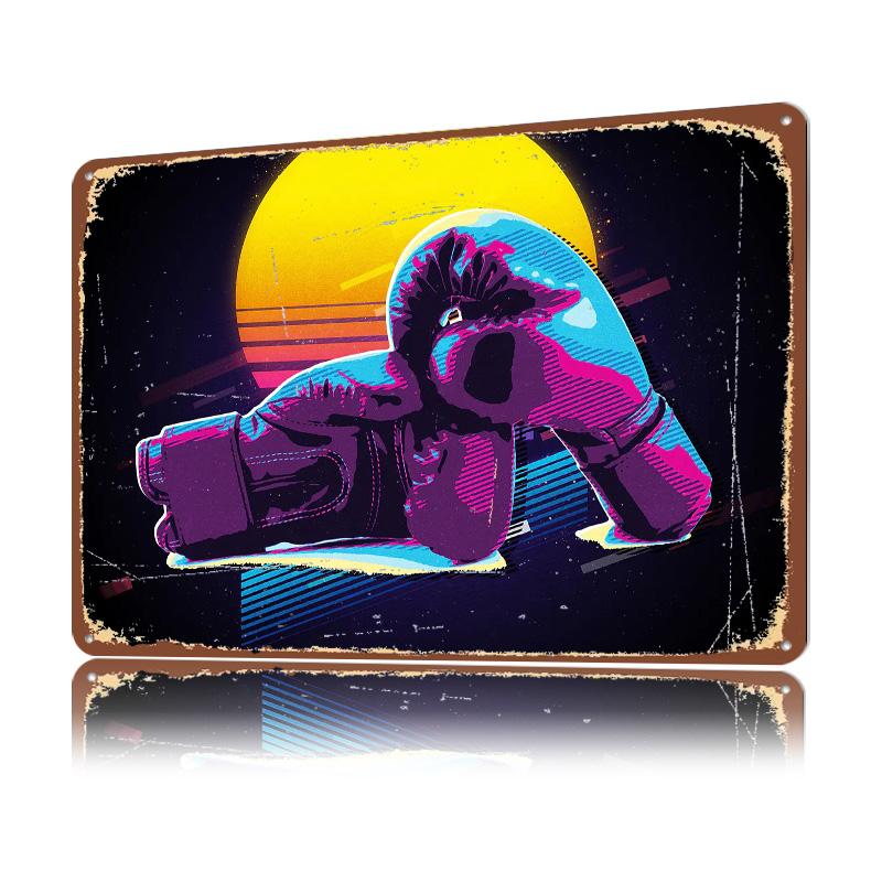 MMA Boxing Personalized D Textured Metal Poster Wall Art Tinplate Sign for Gaming Room Decoration Items Vintage Decorations