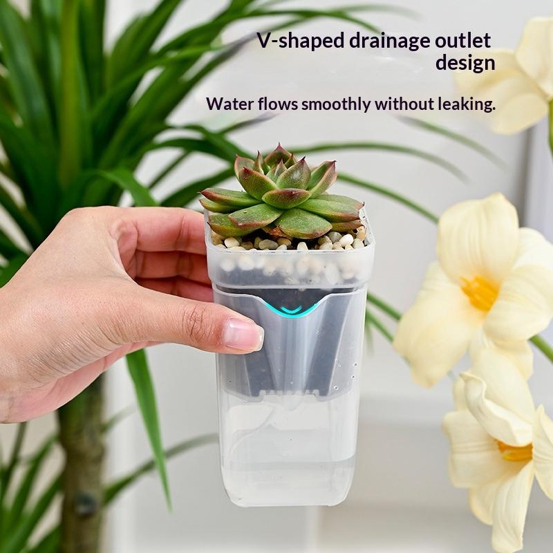 Self Watering Pots Watering Nursery Pot With Drainage Holes Translucent Plastic Planters Mini Flower Seedlings Pot