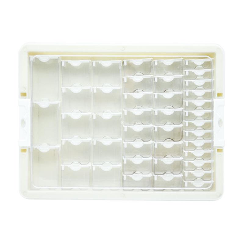 Glass Seed Bead Organizer: 64-Compartment Transparent DIY Jewelry Storage Box