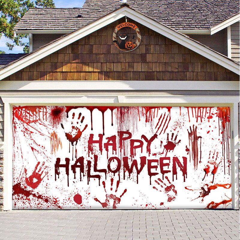 382. Halloween Garage Door Banner Background Cloth Banner Halloween Party Decoration