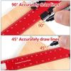 Metal Slide Stop Woodworking Marking Ruler Precision Pocket Rule, 300mm Measuring Working Scribing Measure Tools Metric Inch