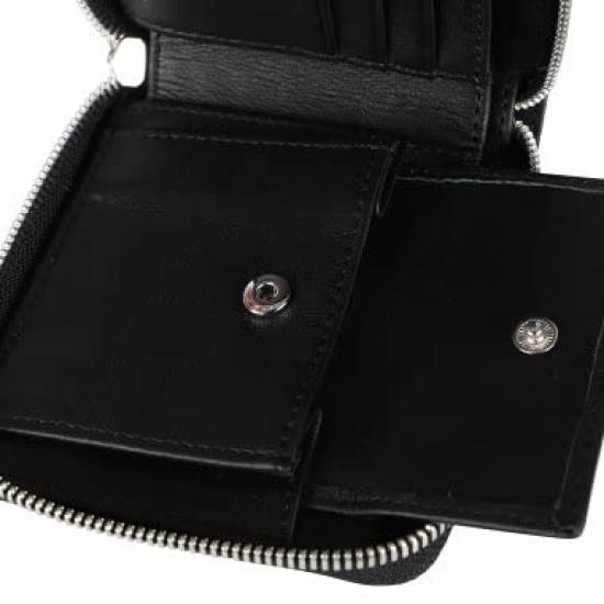 Brieftasche aus glänzendem Leder mit zwei Fächern X08191PS679 UNI A T8013 Schwarz [Diesel] Herren