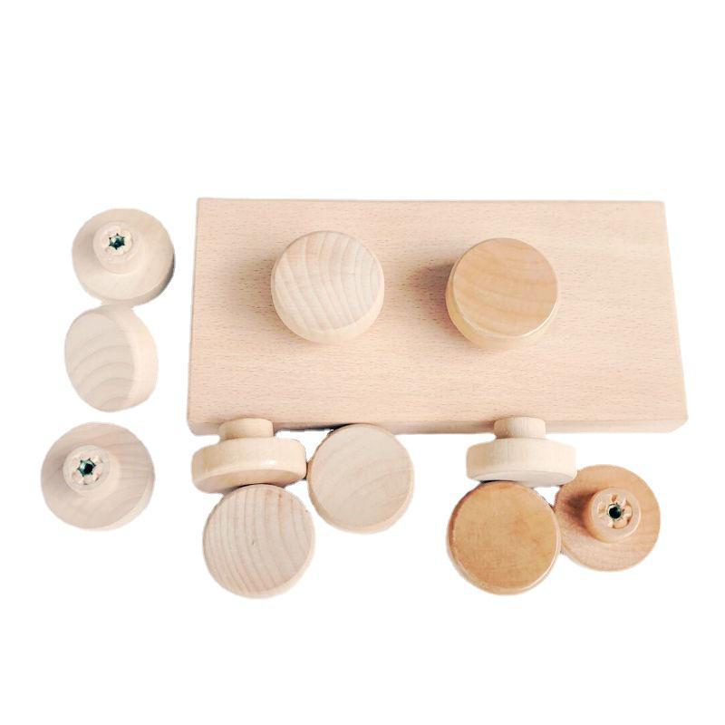 Solid Wood Rustic Door and Drawer Handle with Single Hole Wood Handle