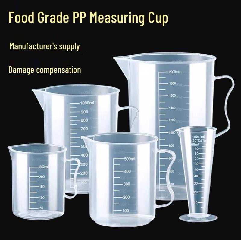 Food-Grade Thickened Plastic Measuring Cup with Scale for Milk Tea and Baking