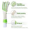 Multifunction Car Air Vent Cleaner Mini Double-end Micro Fiber Vent Duster Removable Cloth Cover Portable Cleaning Brush For Car