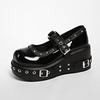 Women Mary Jane Shoes Belt Buckle Classic Sweet Punk Sneakers Female Platform Wedge Spring Lolita Shoes Ladies Zapatos De Mujer