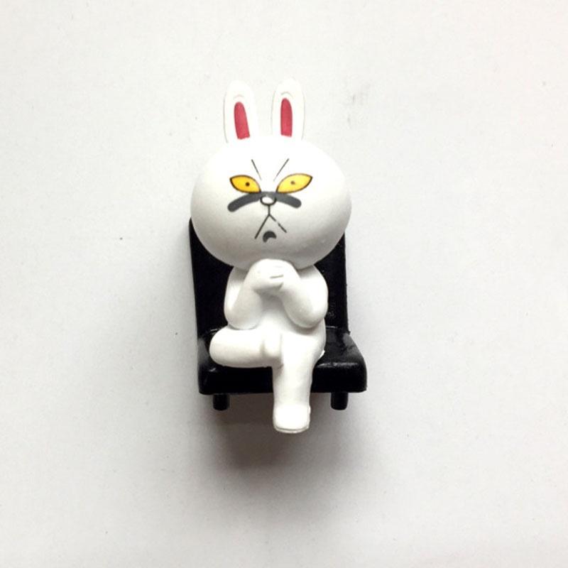 6pcs/lot 3.5-6cm PVC Line Brown Bear Cony Rabbit Moon Friend Action Figure Cute Decoration And Toy