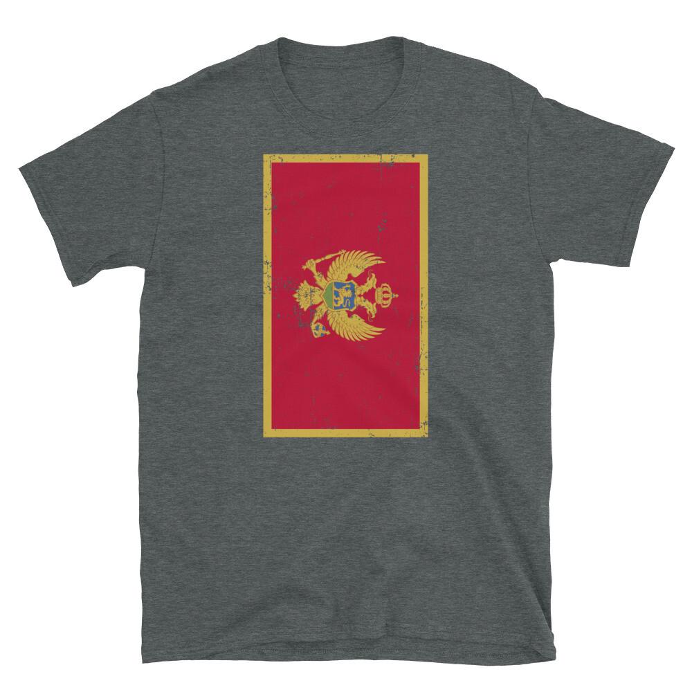 Montenegro Balkan Podgorica Distressed Flag ShortSleeve Unisex TShirt Unisex T-Shirt XXL