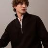 Calvin Klein Solid Color Long Sleeve Stand Collar Pullover Sweater Unisex sweater Black 40BM333-UB1
