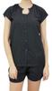 Bimba Womens Black Buttondown Pj 2-Piece Set Shirt & Shorts Night Dress-10