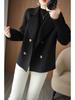 Women's Woolen Suit Collar Coat - Short, Thick, Loose Fit for Autumn/Winter