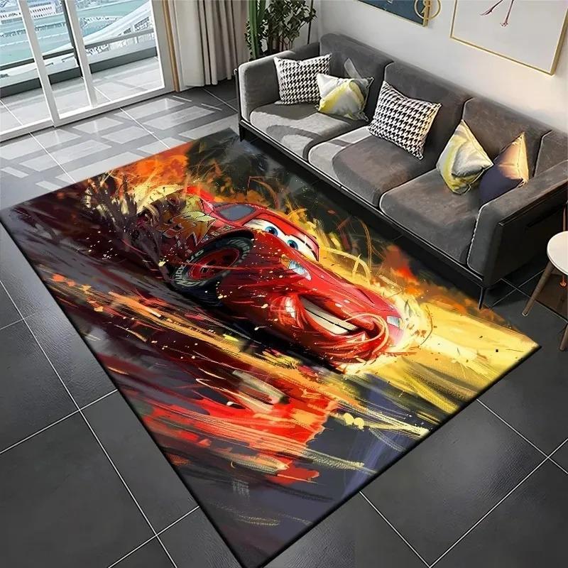  Disney Lightning McQueen Car Printing Carpet Kid Living Room Game Non-slip Soft Entrance Floor Mat Bedroom Home Decor Rug