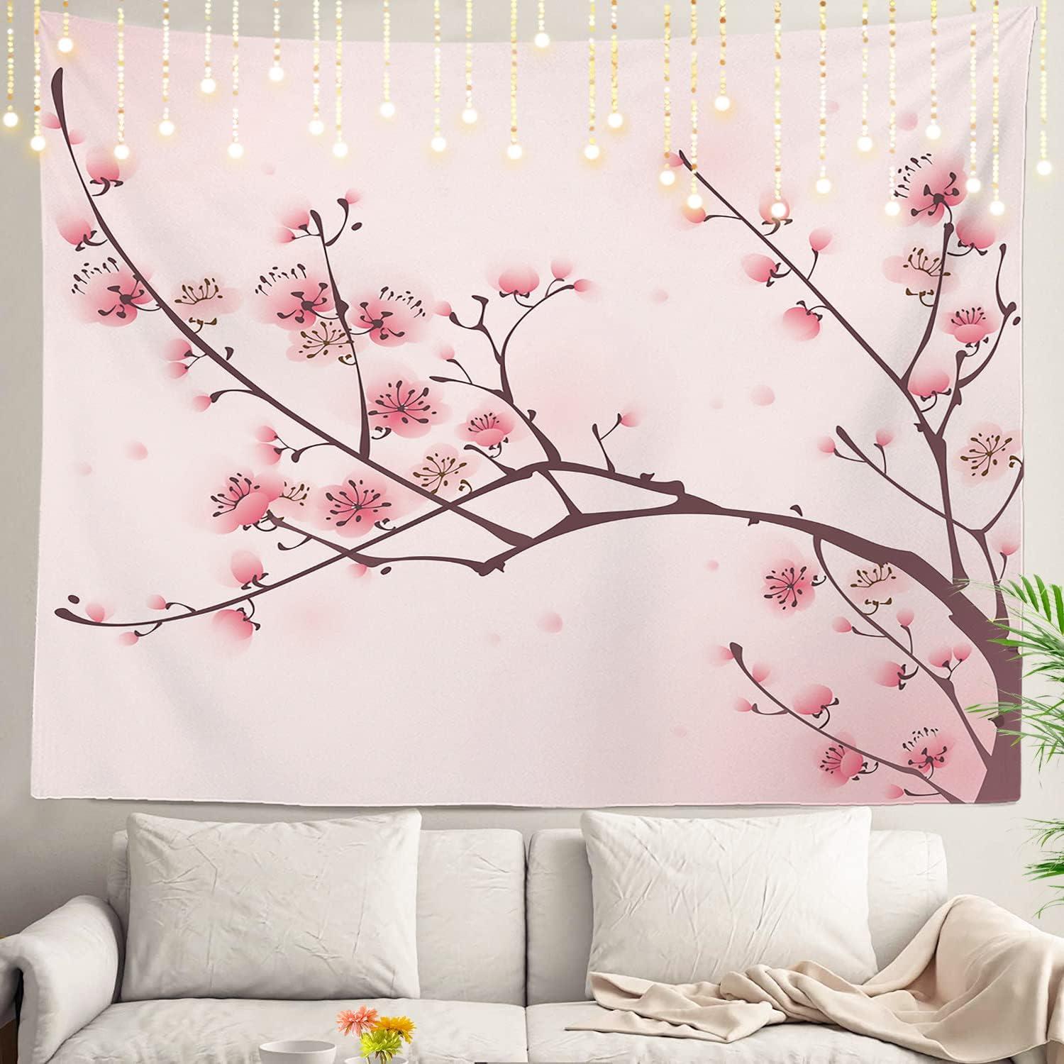 Tapestry shrahala pink japaness cherry wall 75x100