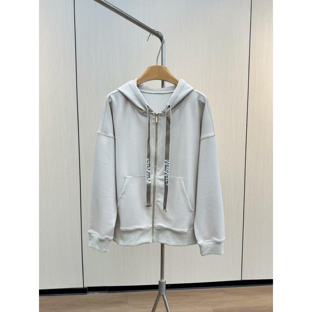 New sweatshirt jacket, loose casual cardigan, drawstring hooded zipper, casual sweatshirt jacket for women S