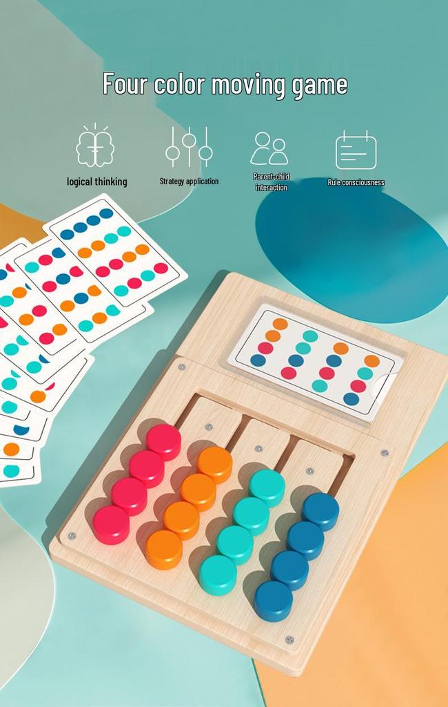 Montessori Four-Color Memory and Sorting Game - Early Education Toy