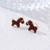 New Minimalist Fashion Little Pony Stud Earrings for Women Girl Gold Silver Color Cartoon Animal Earring Trend Jewelry