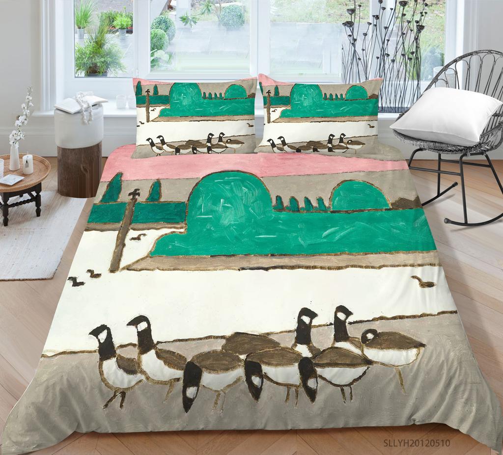 Portrait Oil Painting Series Quilt Cover Pillowcase Two Or Three-Piece Set Digital Printing Polyester