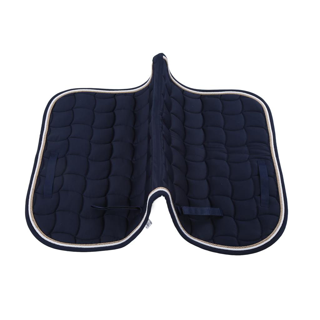 Saddle Pad Soft Breathable All Purpose Double Rope Saddle Pad with Hand Strap and Girth for HorsesDark Blue