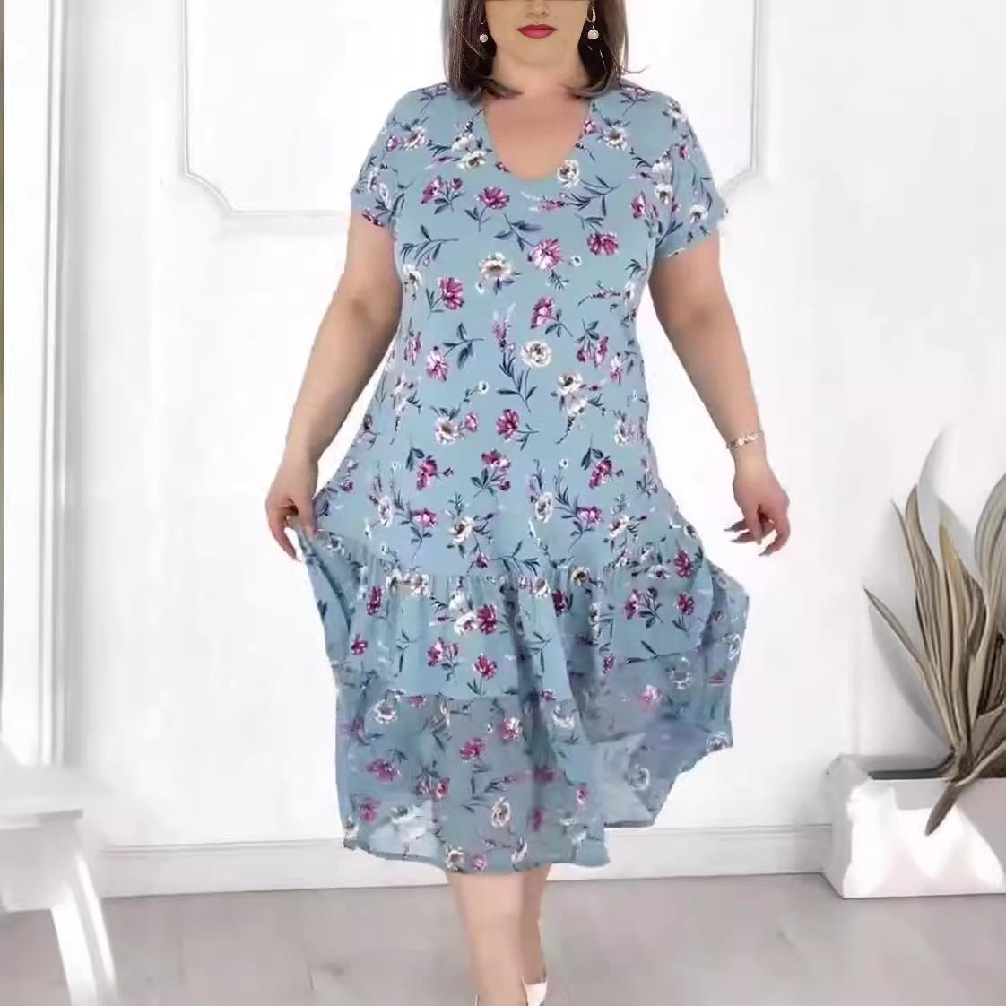 Европейское и американское платье с принтом Small синий