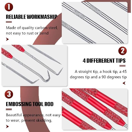 4 Pcs Hook And Pick Set Double Pointed Scribe Car Auto Oil Metal Pick O Ring Seal Puller Hooked Scriber Marking Tools For Carpenter Machinists
