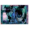 Leinwanddruck, Buddha und abstrakter blauer Hintergrund