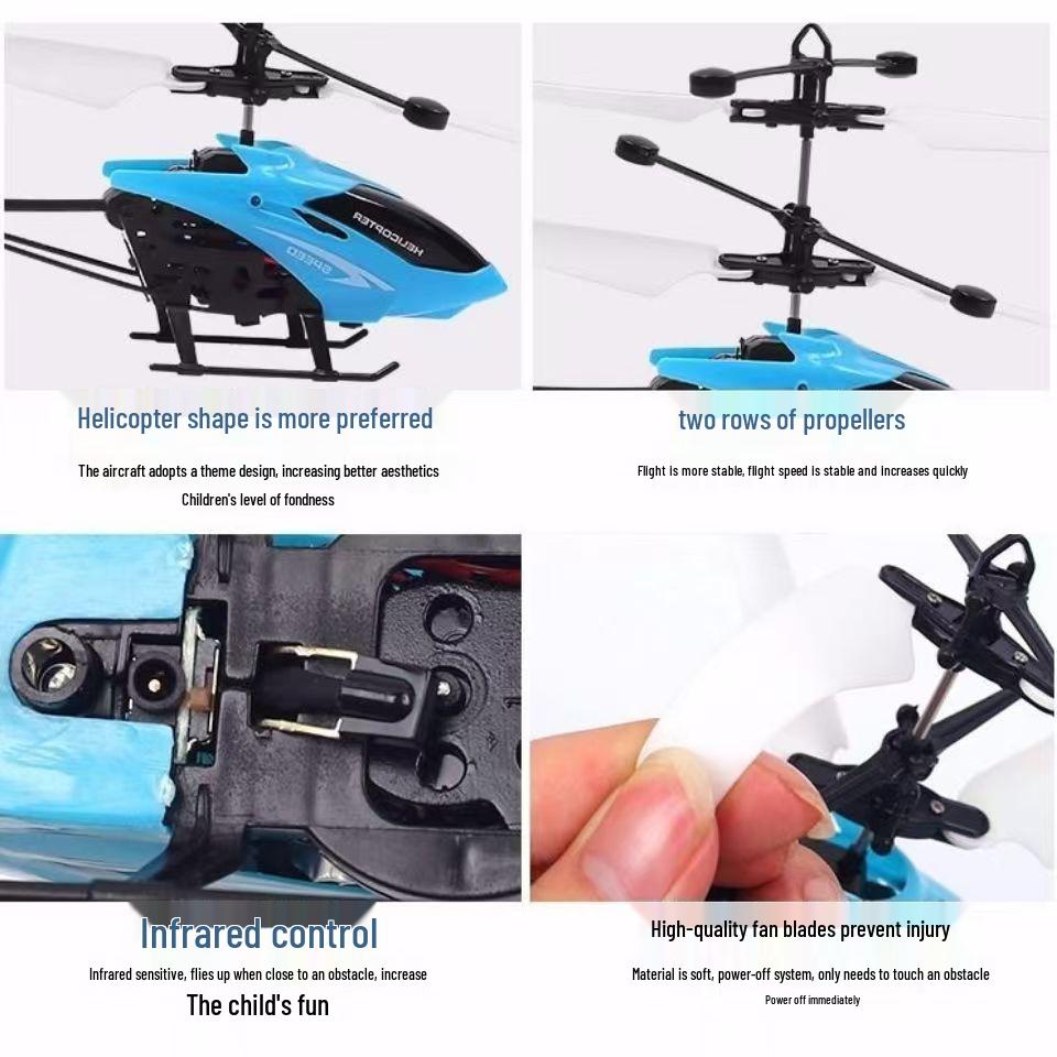 Induction Gesture-Controlled Hovering Helicopter Toy for Kids - Drop-Resistant