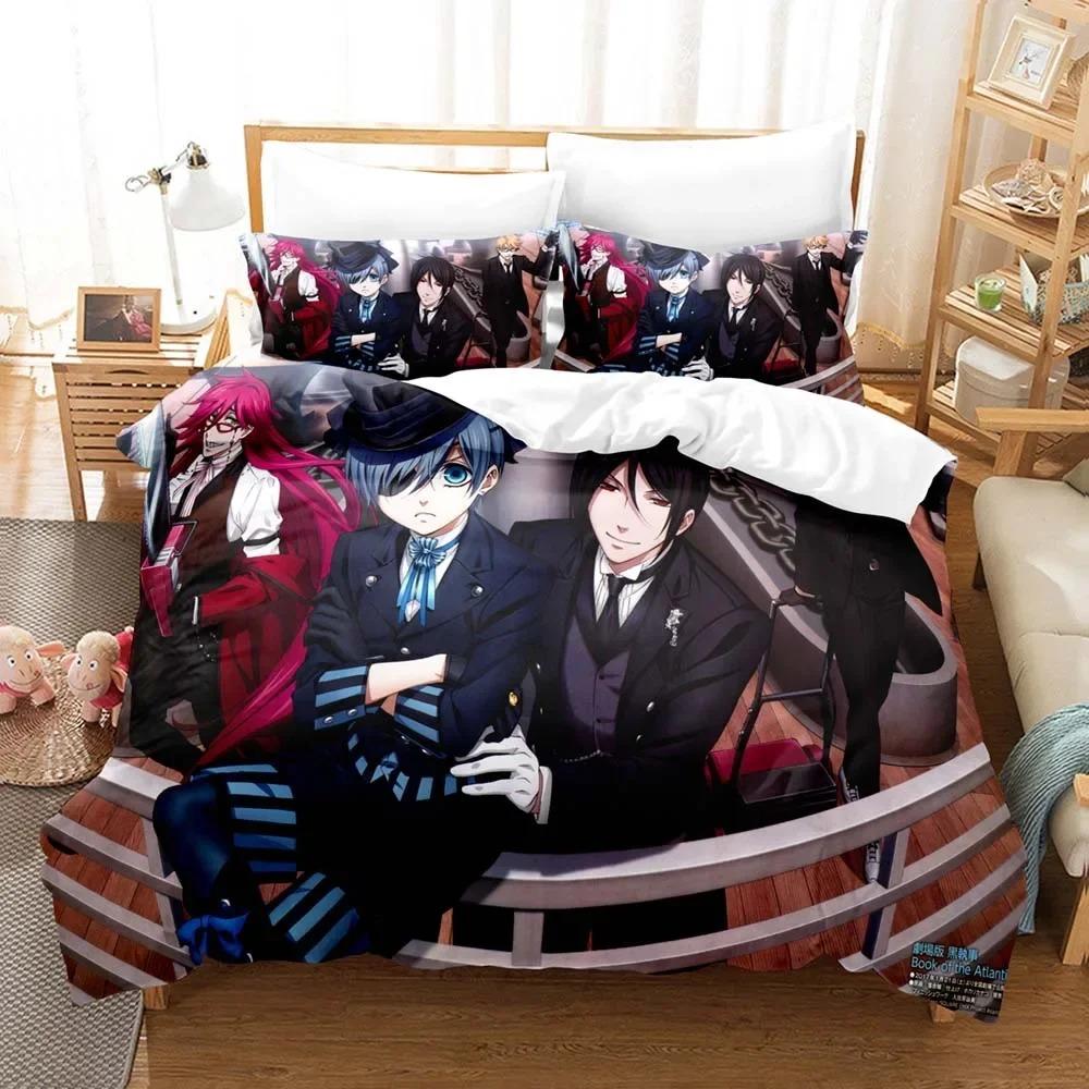 Fashion 3D Design The Black Butler Bedding Sets Comforter Cover Package With Pillowcase Single Size Full Queen Dimension King Dimension Bedclothes Bed