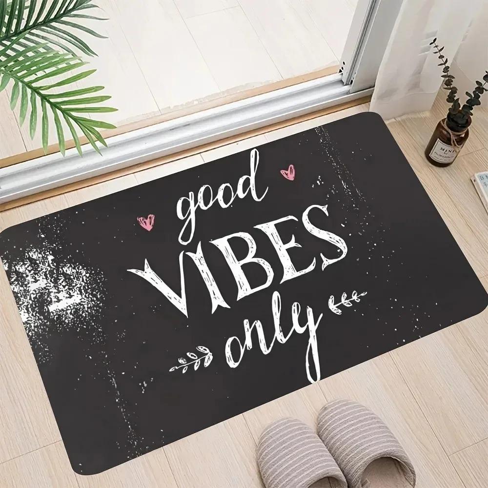 1PC Colorful Wooden Welcome Pattern Door Mats Kitchen Rug Non-Slip Pop Bathroom Rugs Bath Mat Carpet for Home Sink Laundry Decor